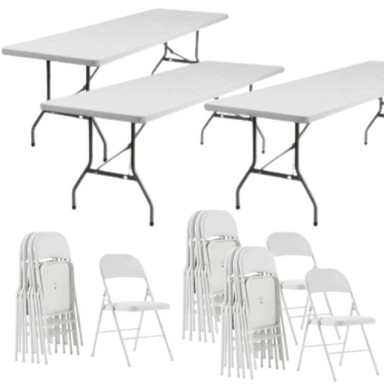 3 Rectangle Tables/18 Chairs TinyTanks Jumpers Manteca CA