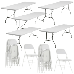 5 Rectangular Tables/ 25 Chairs